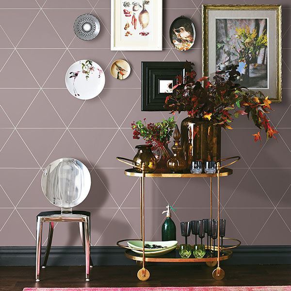 Twilight Purple Geometric Wallpaper - Brewster Wallcovering