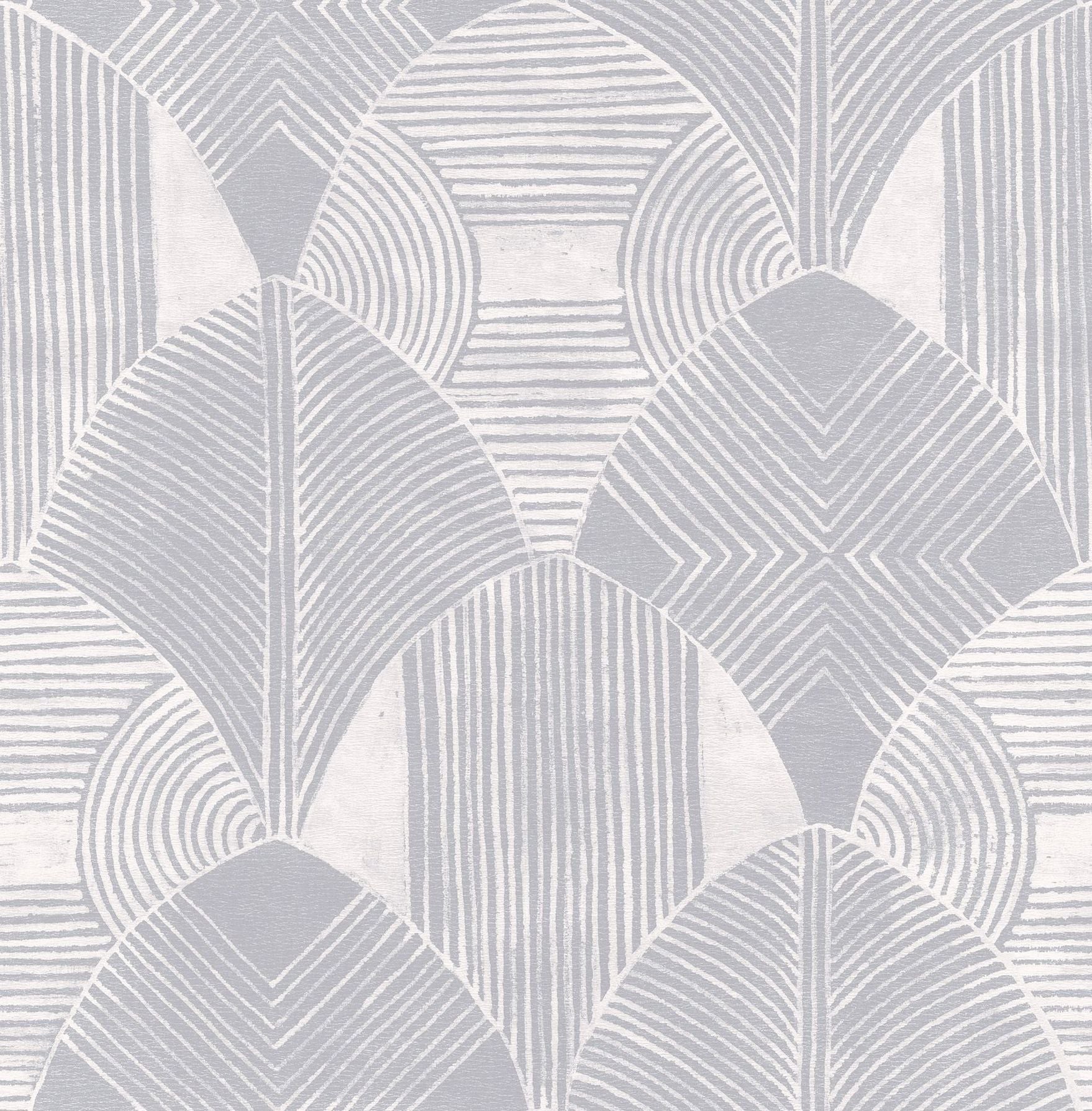 Picture of Westport Pewter Geometric Wallpaper- Scott Living