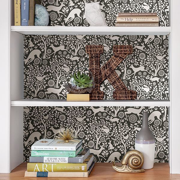 Charcoal Merriment Peel and Stick Wallpaper - Brewster Wallcovering