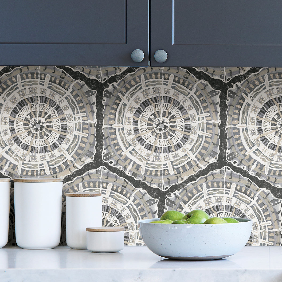 Charcoal Harmony Peel and Stick Wallpaper - Brewster Wallcovering