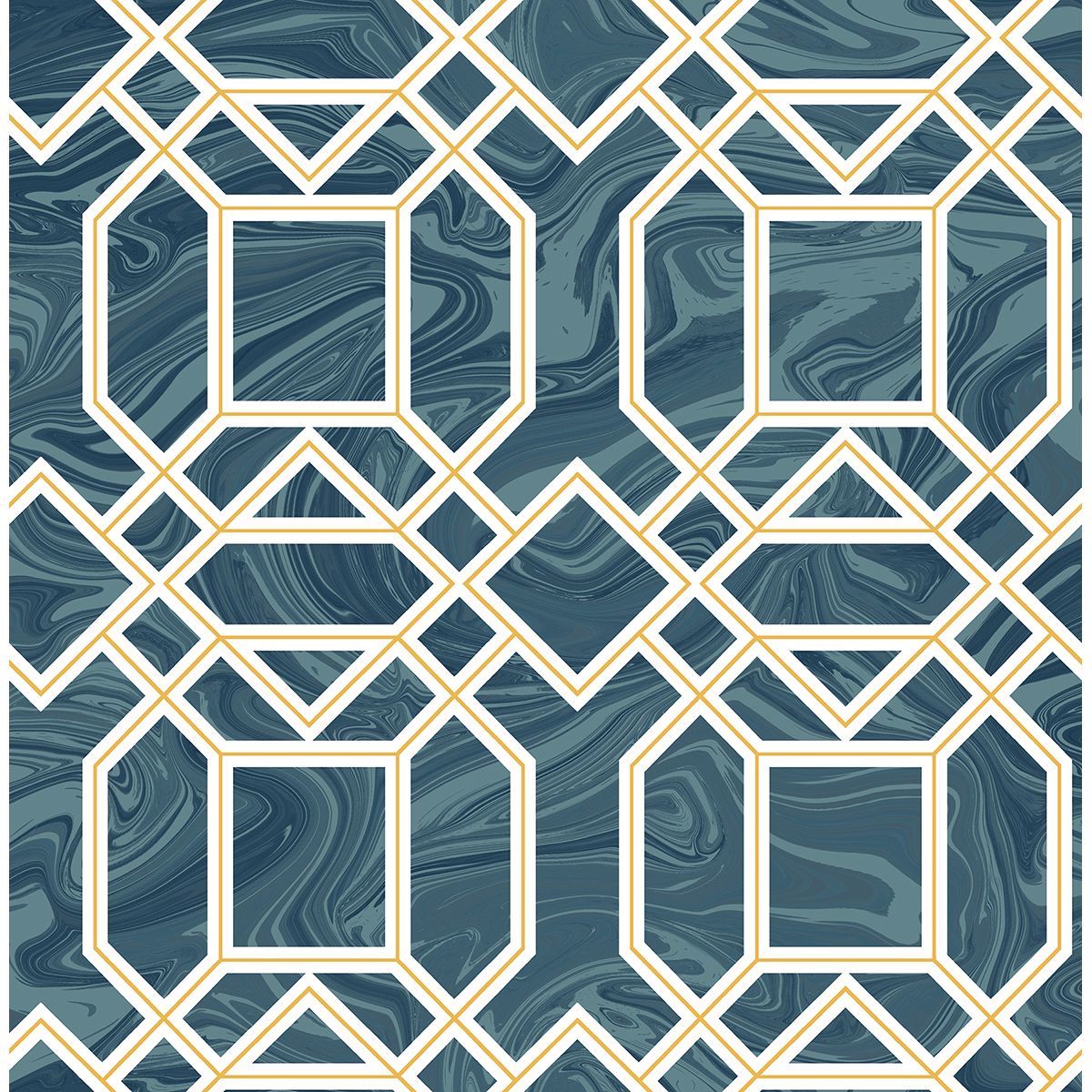 Picture of Daphne Blue Trellis Wallpaper