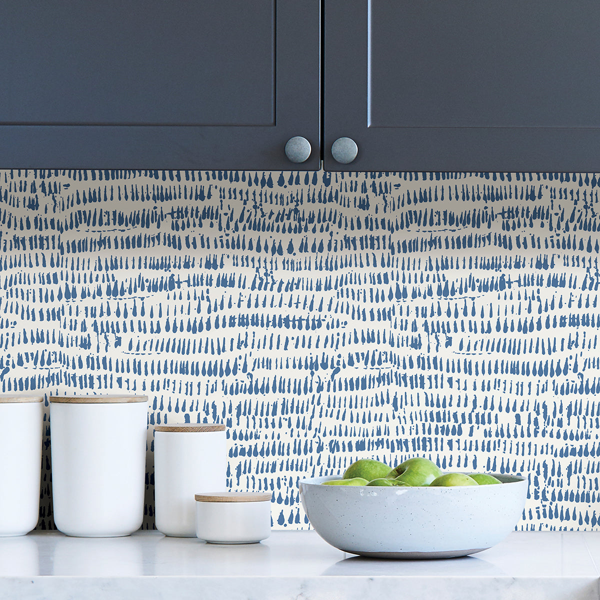 Blue Kylver Peel and Stick Wallpaper - Brewster Wallcovering