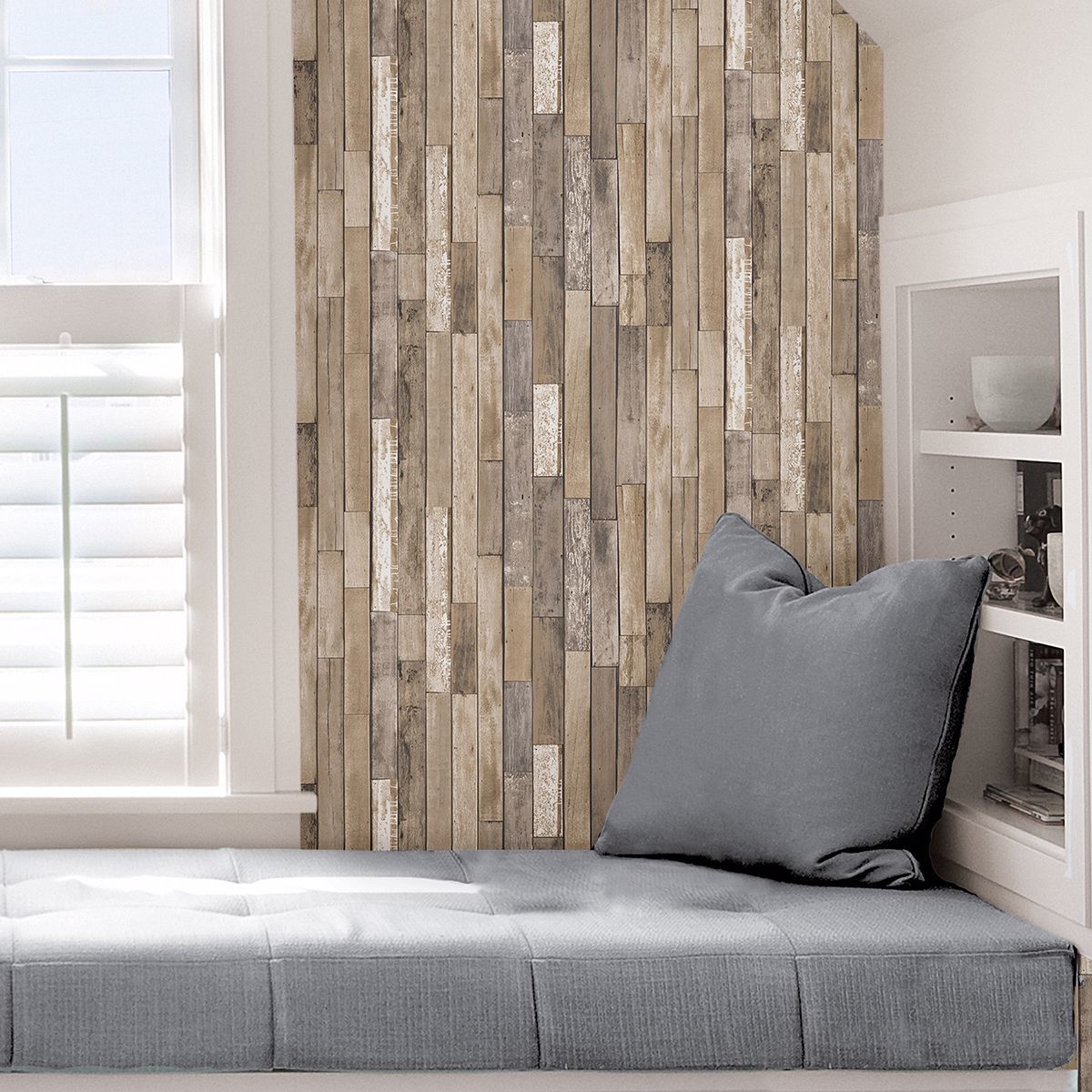 Weathered Plank Barn Peel & Stick Wallpaper - Brewster Wallcovering