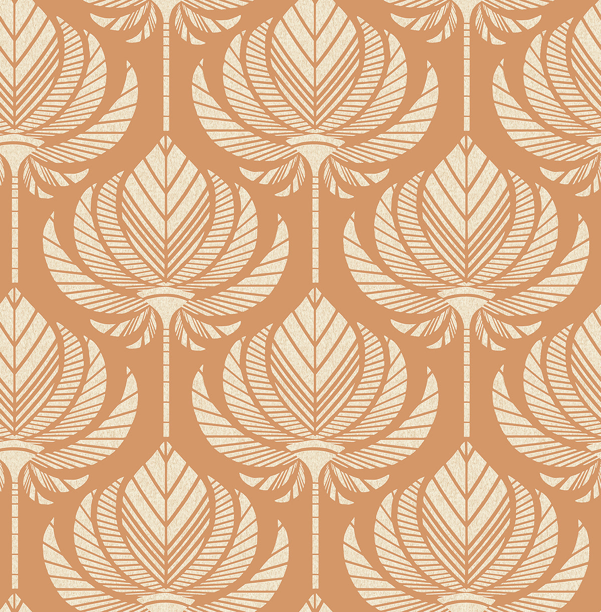 Picture of Palmier Orange Lotus Fan Wallpaper