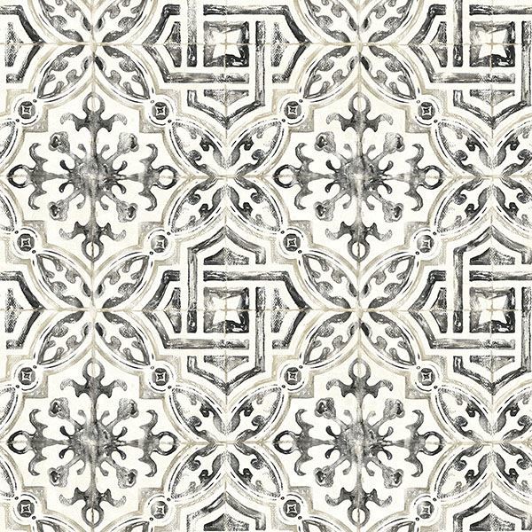 Picture of Sonoma Black Spanish Tile Wallpaper