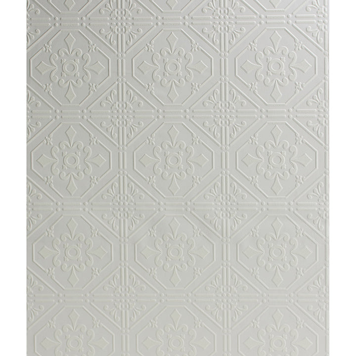 Picture of Brooklyn White Tin Paintable Wallpaper