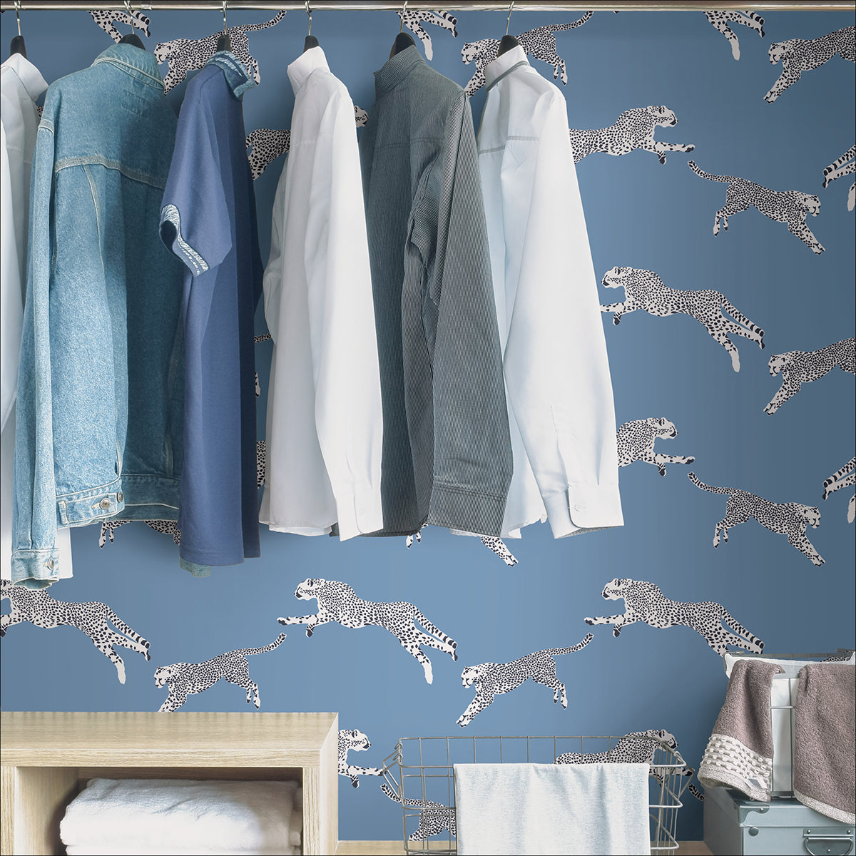 Cloud Nine Leaping Cheetah Peel and Stick Wallpaper - Brewster Wallcovering