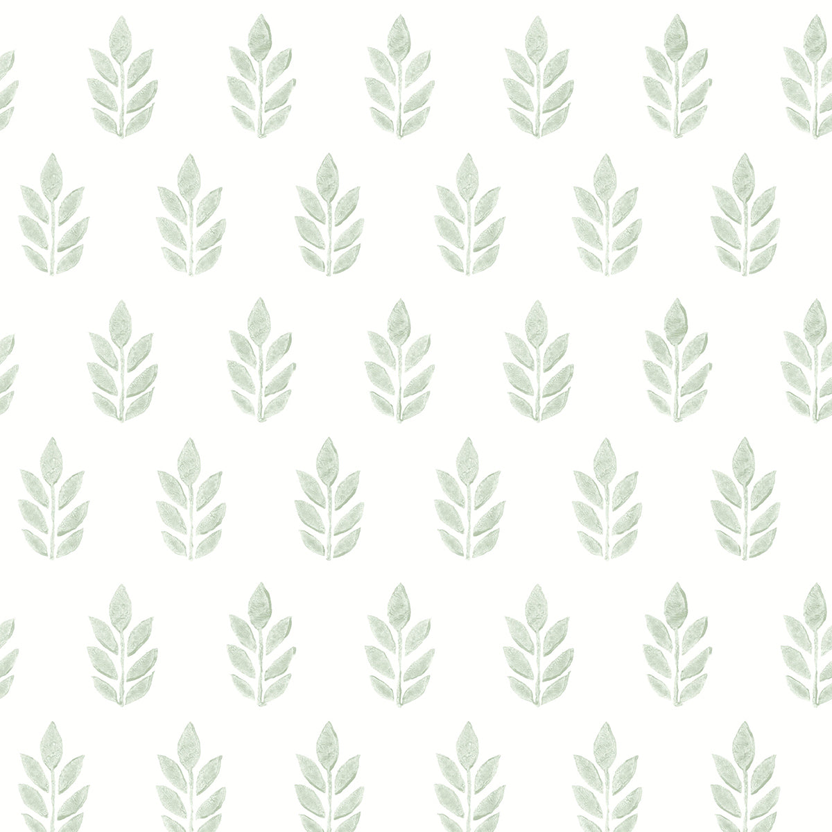 Picture of Ervic Green Leaf Block Print Wallpaper