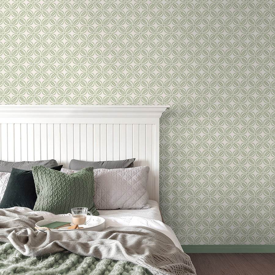 Morgrove Green Trellis Wallpaper - Brewster Wallcovering