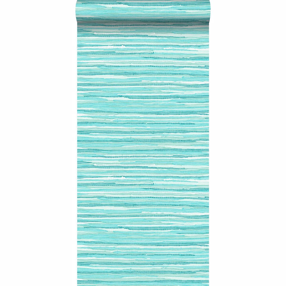 Cabana Turquoise Faux Grasscloth Wallpaper - Brewster Wallcovering