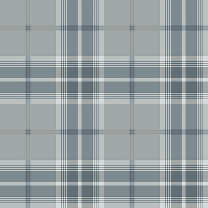 Picture of Sala Blue Plaid Wallpaper