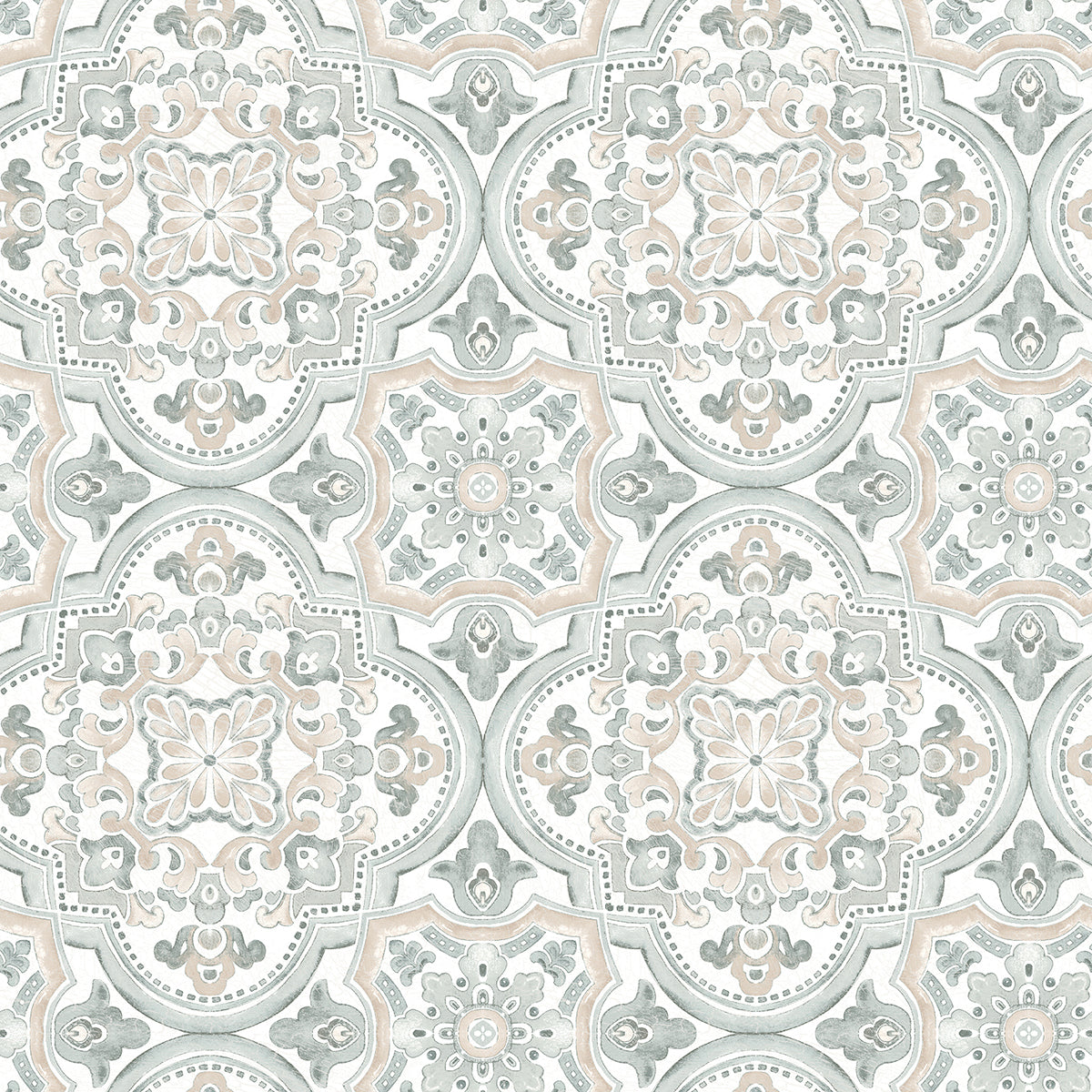 Picture of Concord Coral Medallion Wallpaper