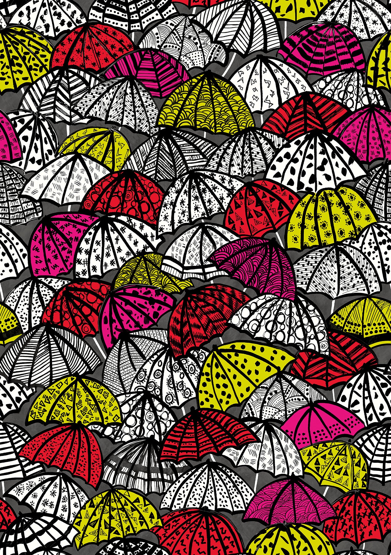 Picture of Dara Red Jolly Brollies Wallpaper