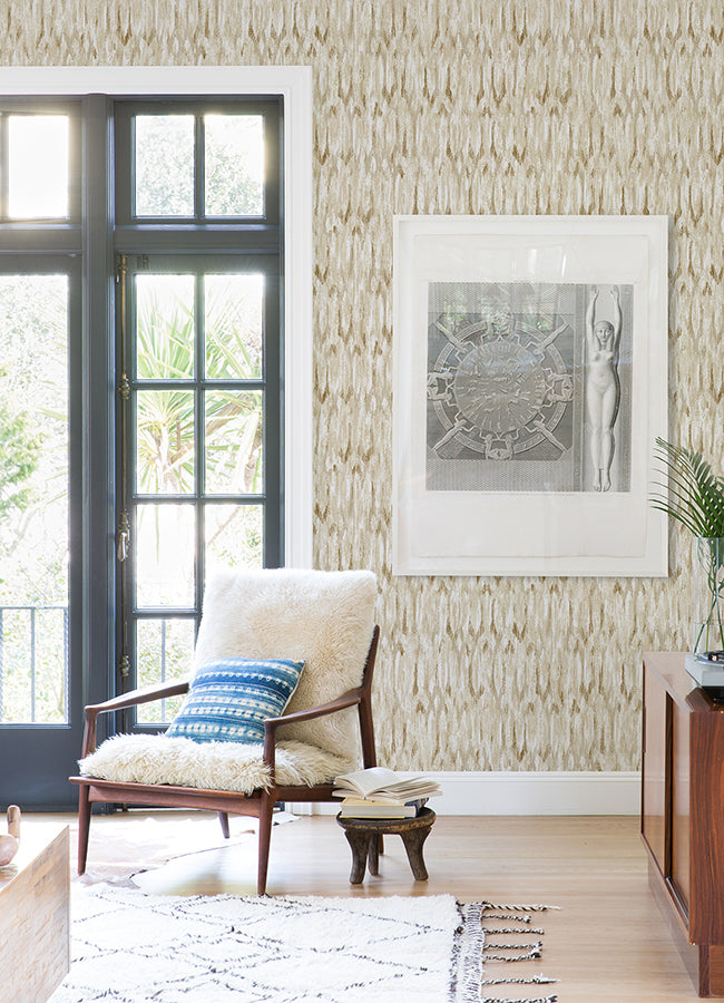 Kintana Gold Abstract Trellis Wallpaper - Brewster Wallcovering