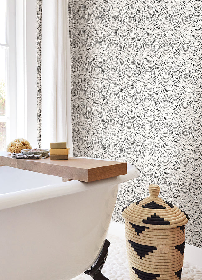 Charcoal Danton Peel and Stick Wallpaper - Brewster Wallcovering