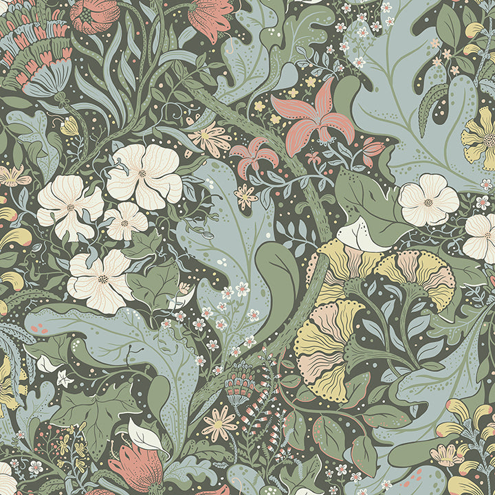 Picture of Elise Green Nouveau Gardens Wallpaper