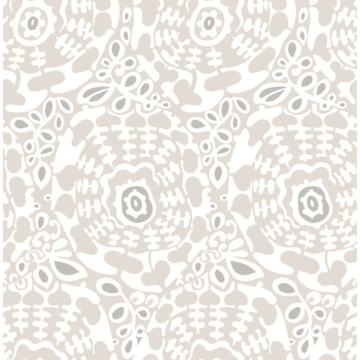 Picture of Divine Grey Abstract Medallion Wallpaper