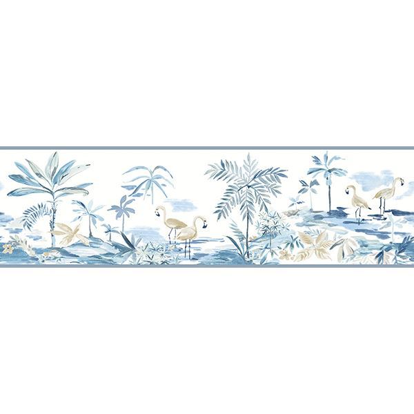 Picture of Lagoon Blue Watercolor Border