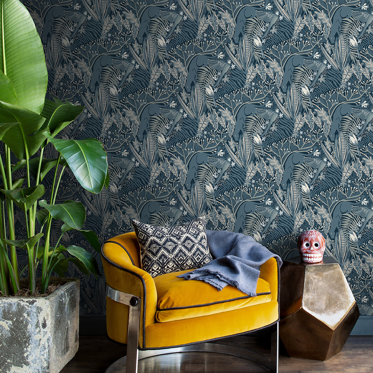 Blue Poise Peel and Stick Wallpaper - Brewster Wallcovering