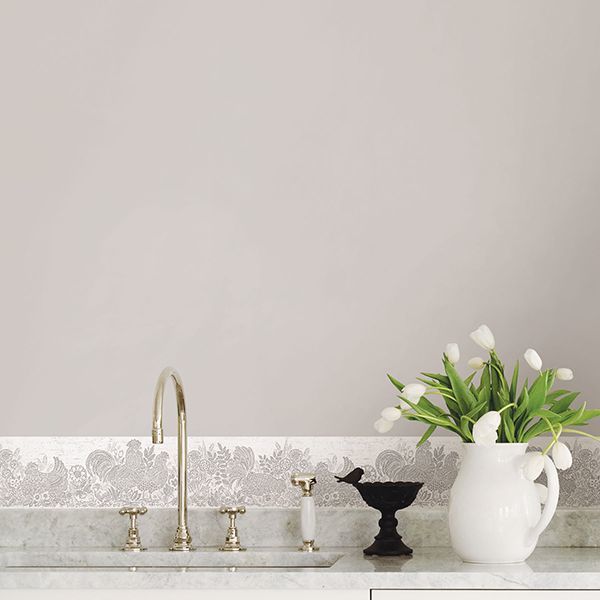 Parton Light Grey Chicken Border - Brewster Wallcovering