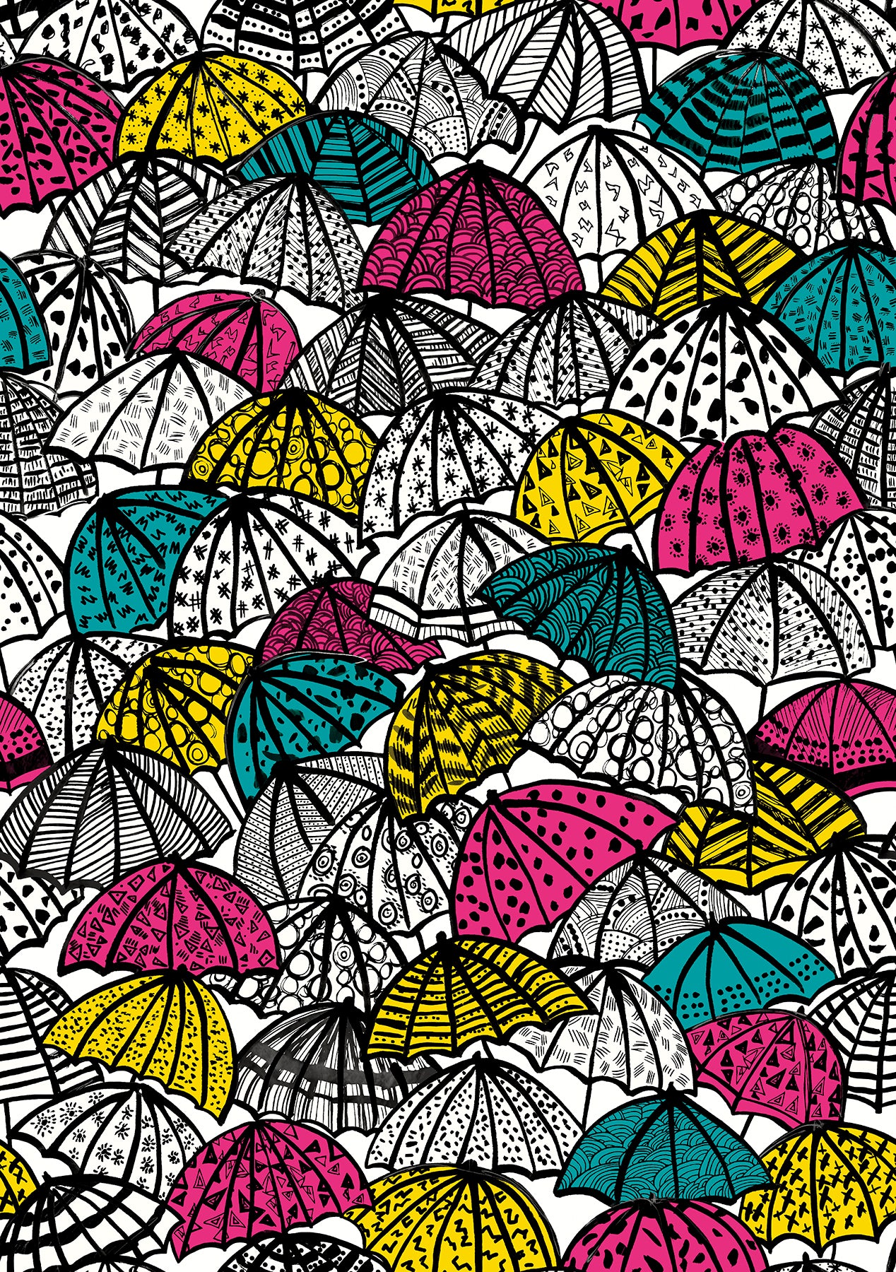 Picture of Dara Fuschia Jolly Brollies Wallpaper