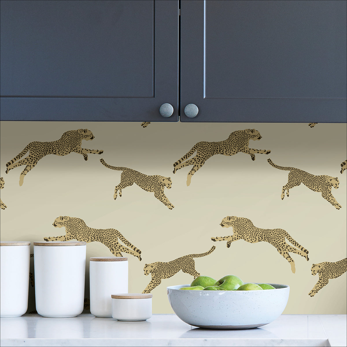 Dune Leaping Cheetah Peel and Stick Wallpaper - Brewster Wallcovering