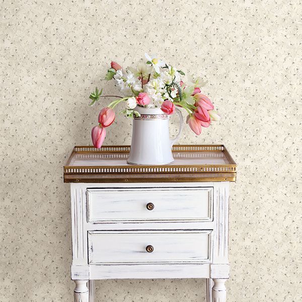 Eleanor Grey Folk Botanical Trail Wallpaper - Brewster Wallcovering