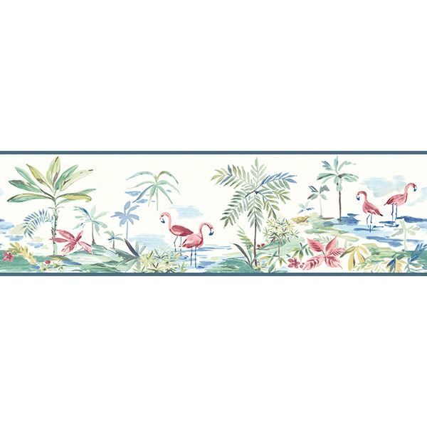 Picture of Lagoon Teal Watercolor Border