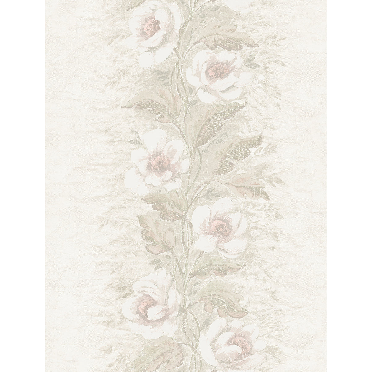 Dutch Garland Blush Gardenia Stripe Wallpaper - Brewster Wallcovering