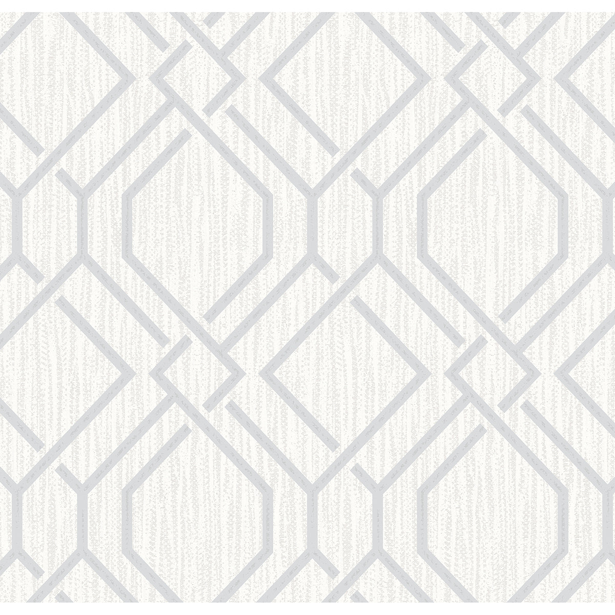 Frege Silver Trellis Wallpaper - Brewster Wallcovering