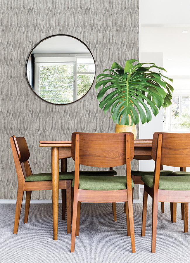 Kintana Silver Abstract Trellis Wallpaper - Brewster Wallcovering