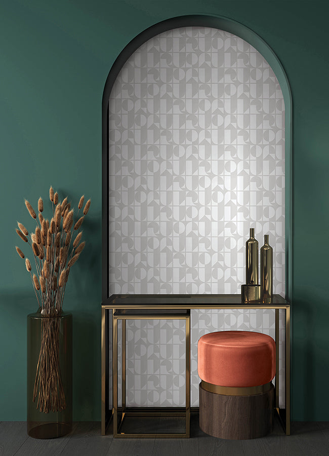 Ghost Grey RuDeco Peel and Stick Wallpaper - Brewster Wallcovering