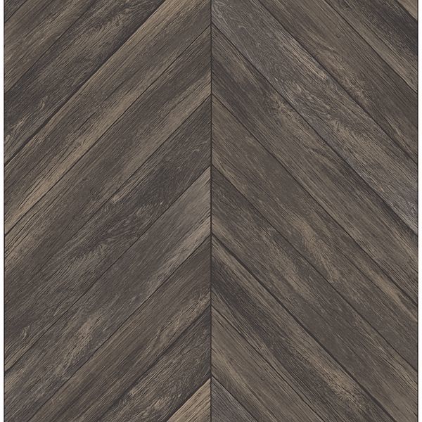 Picture of Parisian Dark Brown Chevron Wood Wallpaper