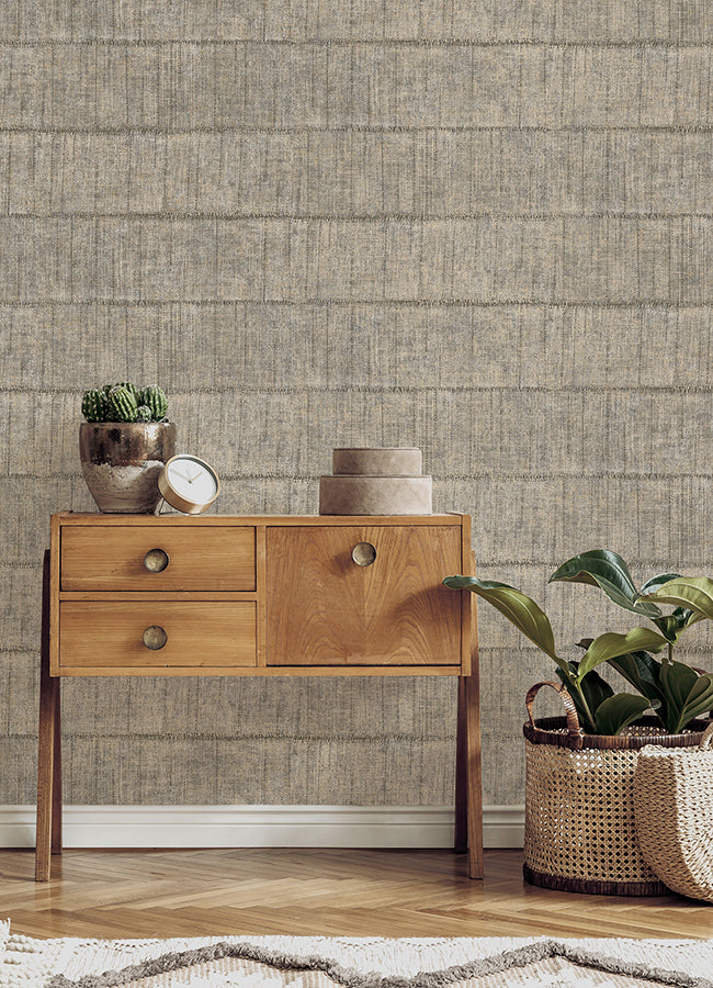 Blake Light Grey Texture Stripe Wallpaper - Brewster Wallcovering