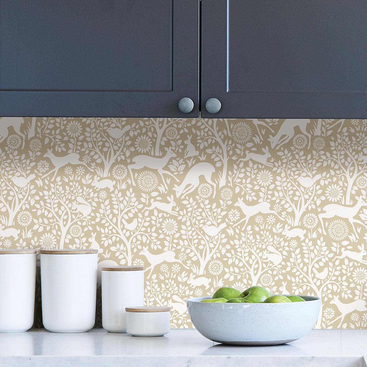 Cream Merriment Peel and Stick Wallpaper - Brewster Wallcovering