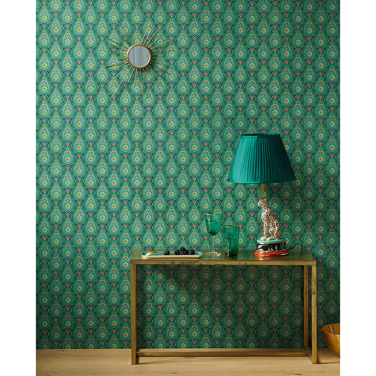 Garden Party Teal Raindrops Wallpaper - Brewster Wallcovering