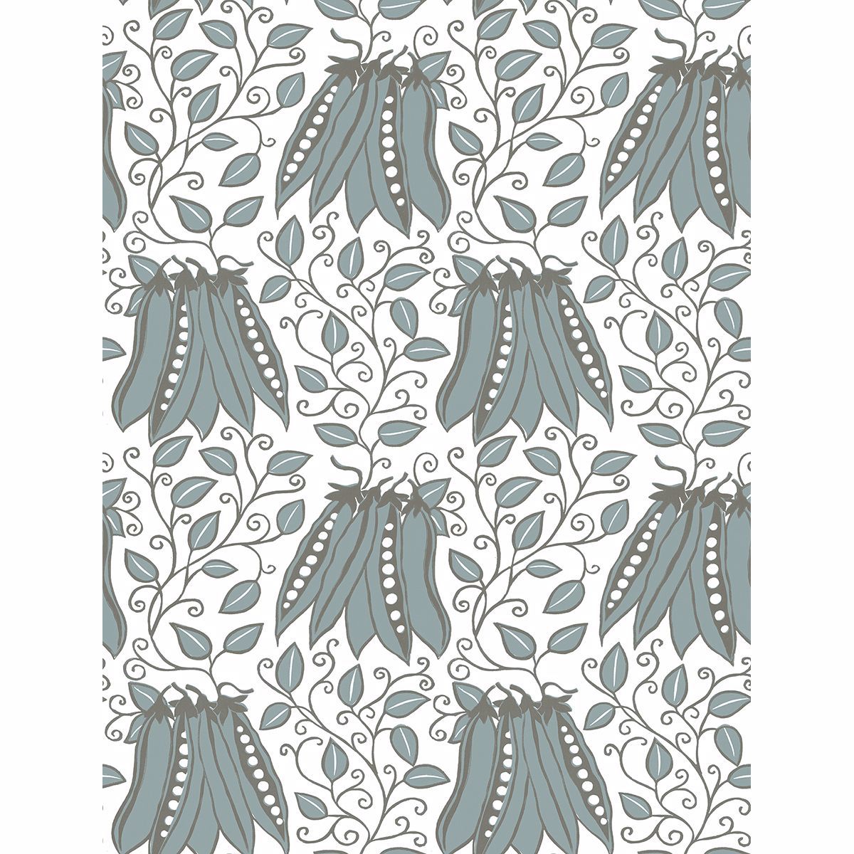 Picture of Peas in a Pod Turquoise Garden Wallpaper