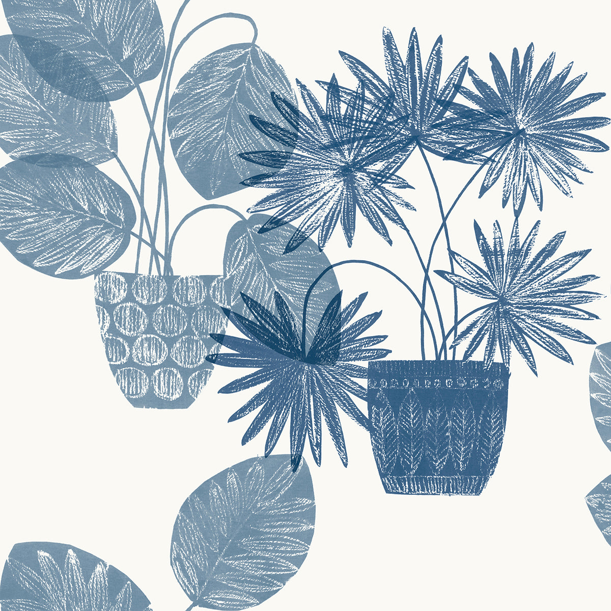 Picture of Aida Blue Potted Plant Wallpaper