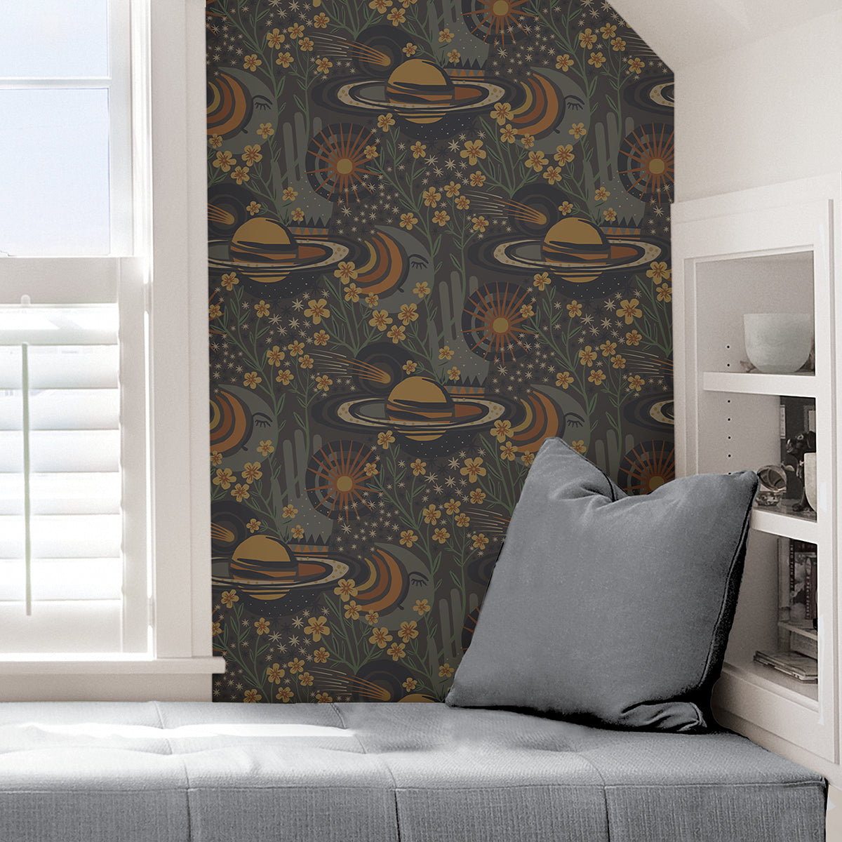 Smoke Ethereal Cosmos Peel and Stick Wallpaper - Brewster Wallcovering