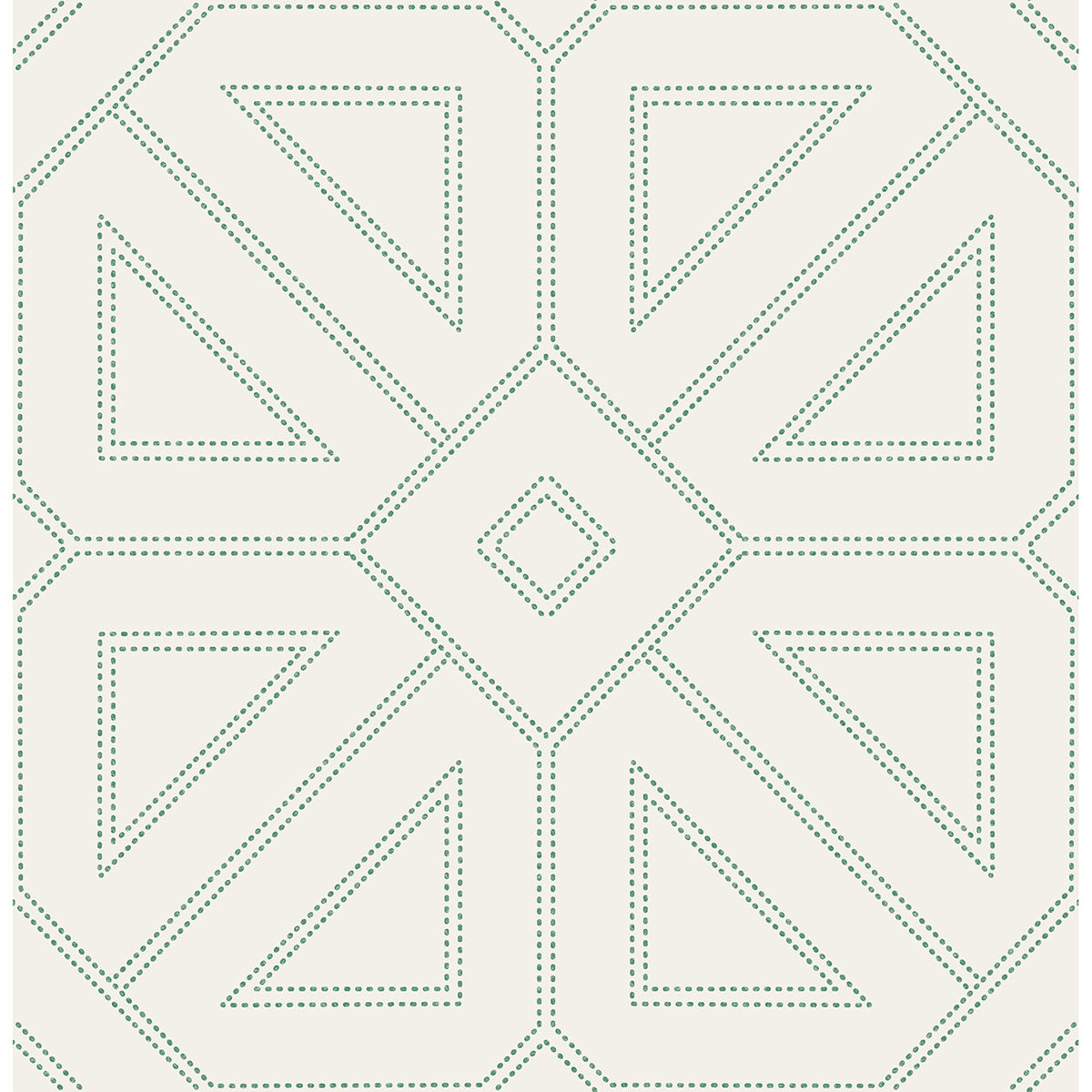 Picture of Voltaire Green Beaded Geometric Wallpaper