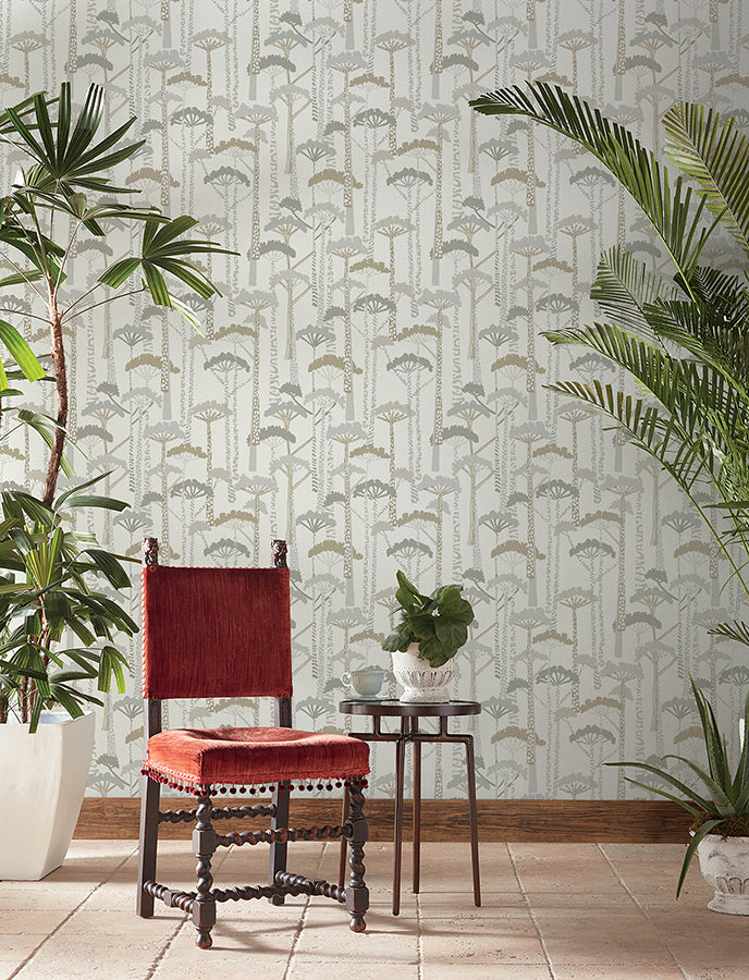 Unify Metallic Forest Wallpaper - Brewster Wallcovering