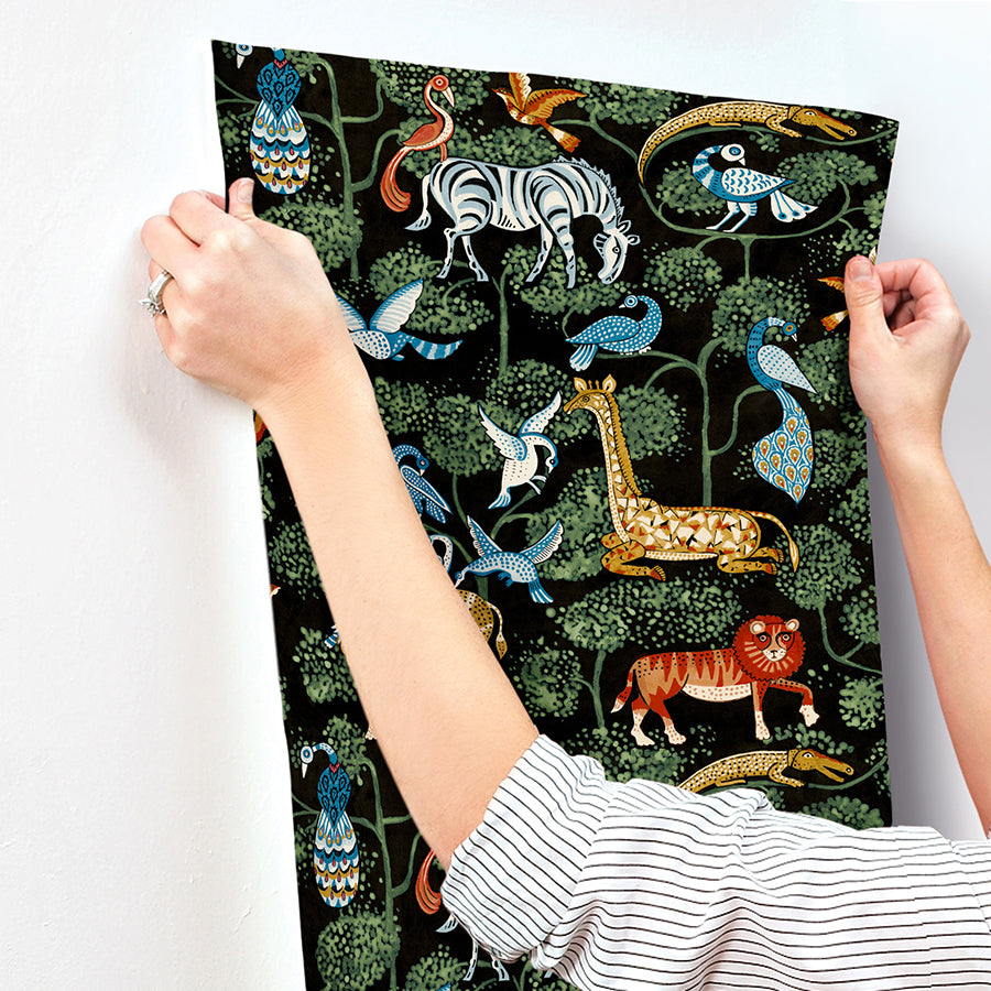 Rigby Multicolor Jungle Animals Wallpaper - Brewster Wallcovering