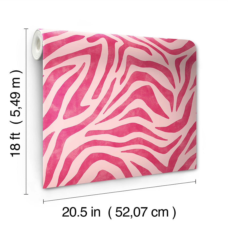 Pink and red RuZebra Peel and Stick Wallpaper - Brewster Wallcovering