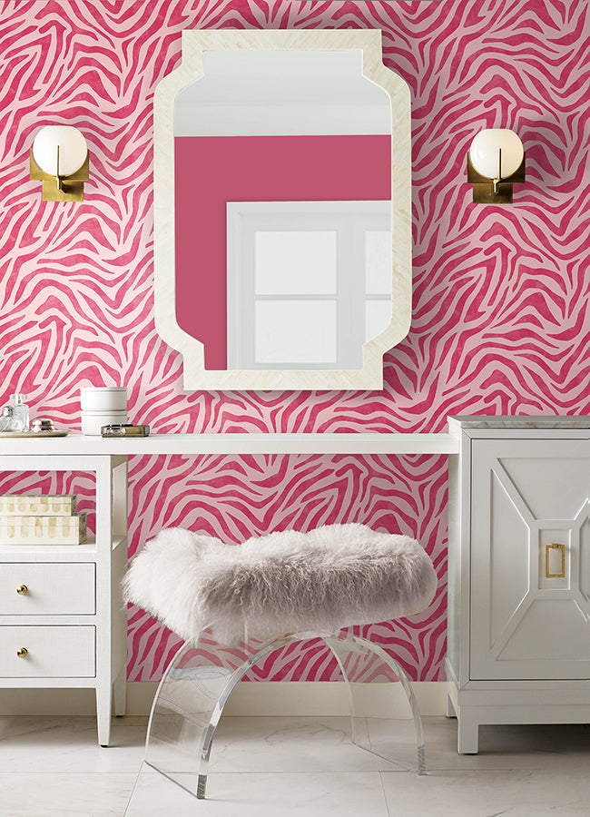 Pink and red RuZebra Peel and Stick Wallpaper - Brewster Wallcovering