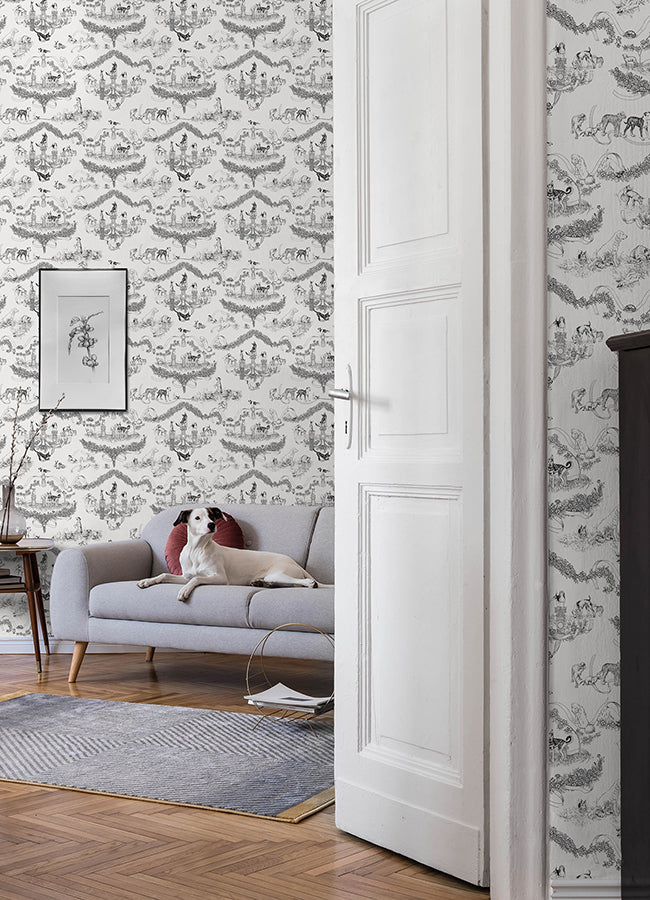 Black Worst in Show Peel and Stick Wallpaper - Brewster Wallcovering