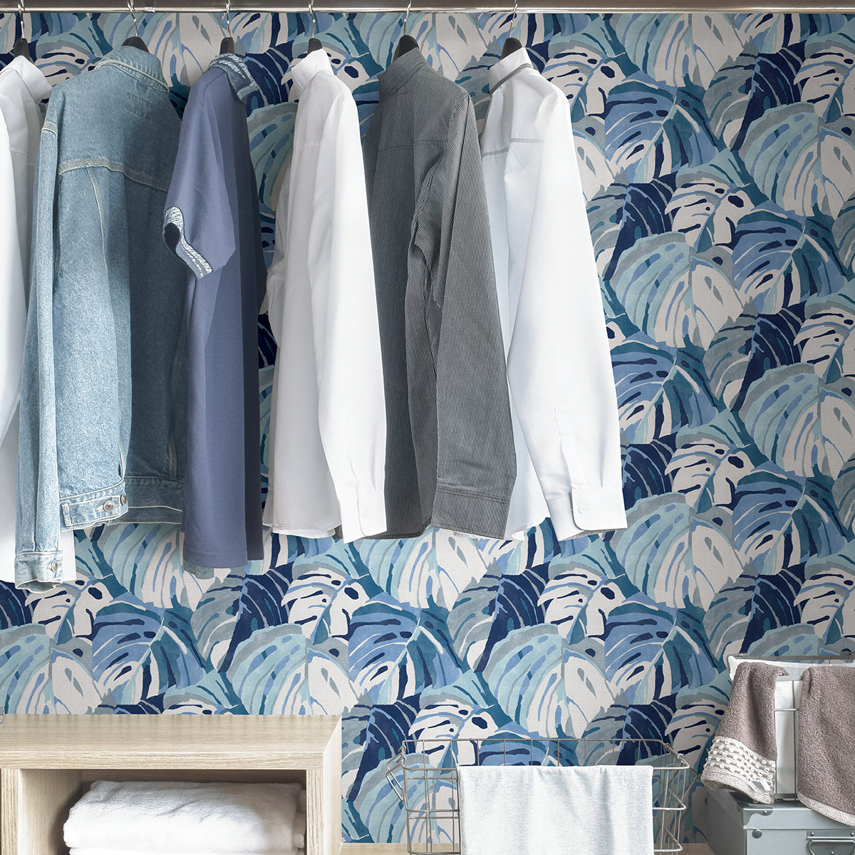 Blue Adansonii Peel and Stick Wallpaper - Brewster Wallcovering