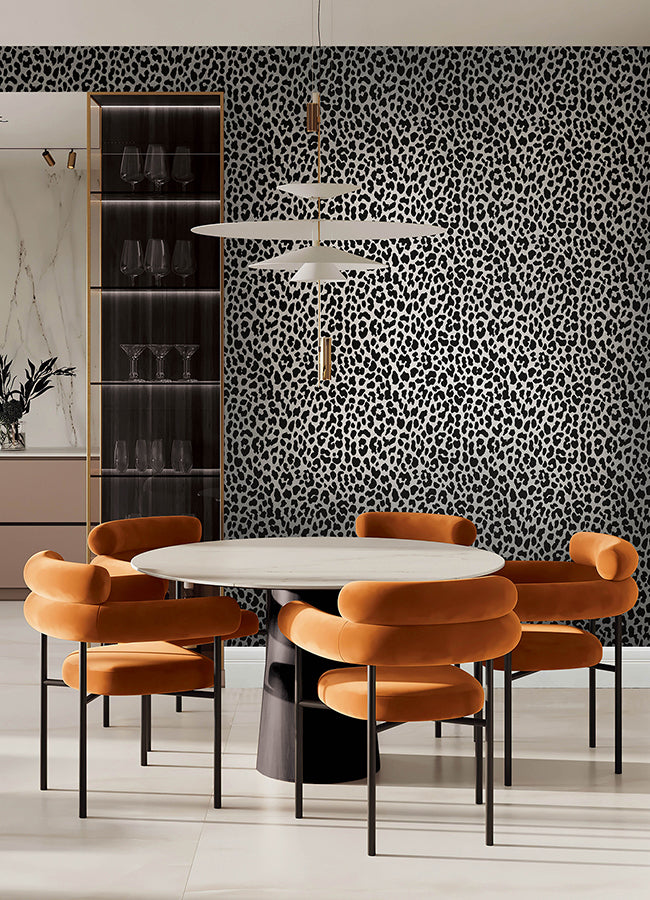 Black RuLeopard Peel and Stick Wallpaper - Brewster Wallcovering