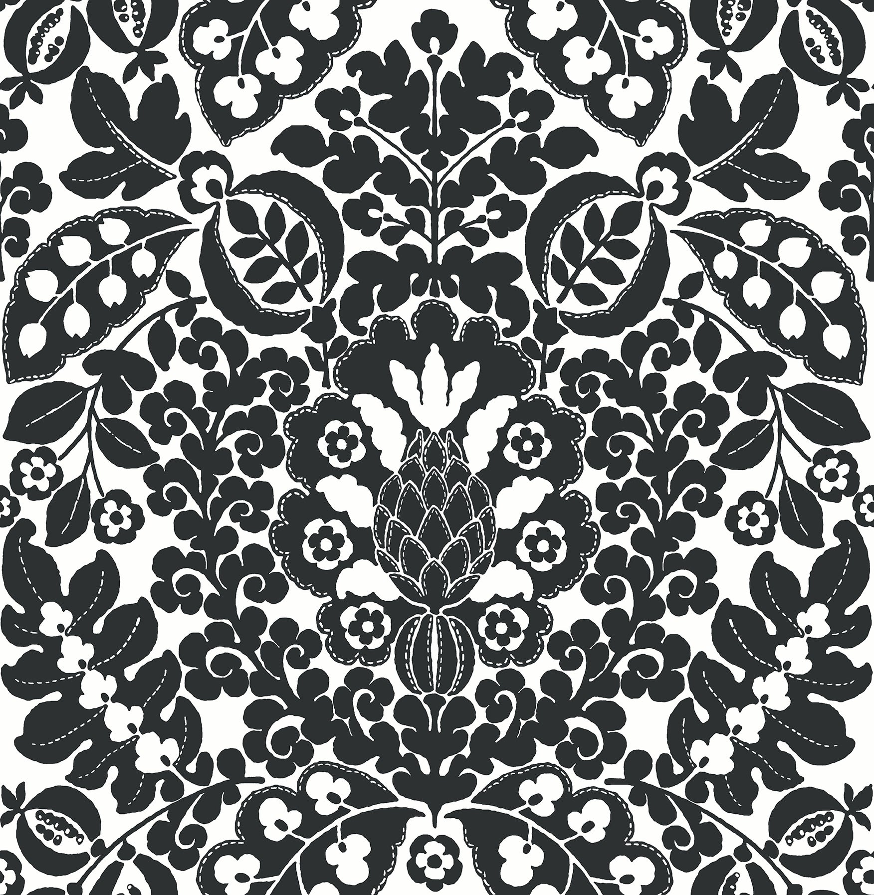 Picture of Marni Black Fruit Damask Wallpaper