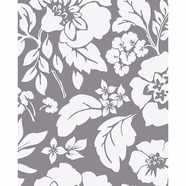 Picture of Avens Grey Floral Wallpaper