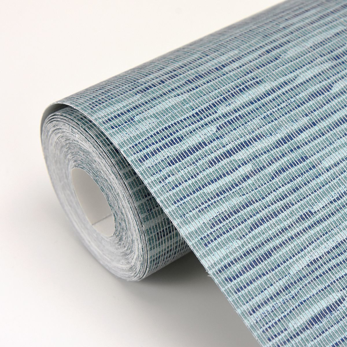 Pezula Teal Texture Stripe Wallpaper - Brewster Wallcovering